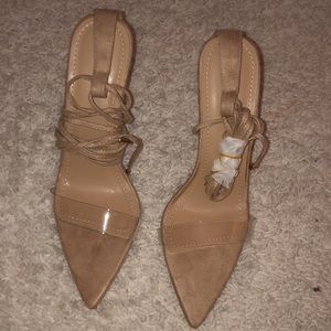 Clear Strap Nude PLT Heels